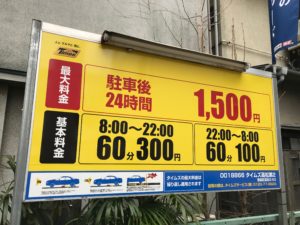 タイムズ料金看板